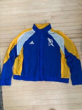 Adidas Buffalo Sabres Goathead Reverse Retro Jacket NHL Windbreaker Snap Up Mens